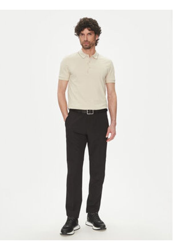 BOSS Polo Paule 4 50506195 Beżowy Slim Fit. Typ kołnierza: polo. Kolor: beżowy. Materiał: bawełna