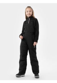 4f - Spodnie narciarskie membrana 10 000 dziewczęce. Stan: podwyższony. Kolor: czarny. Materiał: poliester. Sezon: zima. Sport: narciarstwo #1