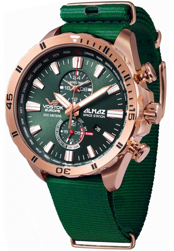 Zegarek męski Vostok Europe YM8J-320B656N zielony. Kolor: zielony