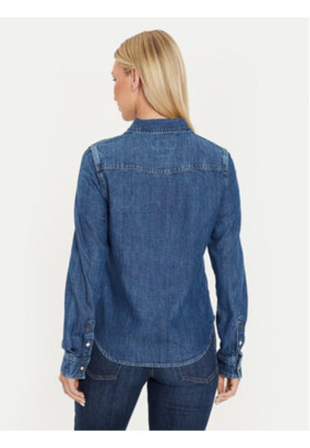 Guess Jeans Koszula jeansowa W4YH35 D5EI3 Granatowy Classic Fit. Kolor: niebieski. Materiał: bawełna
