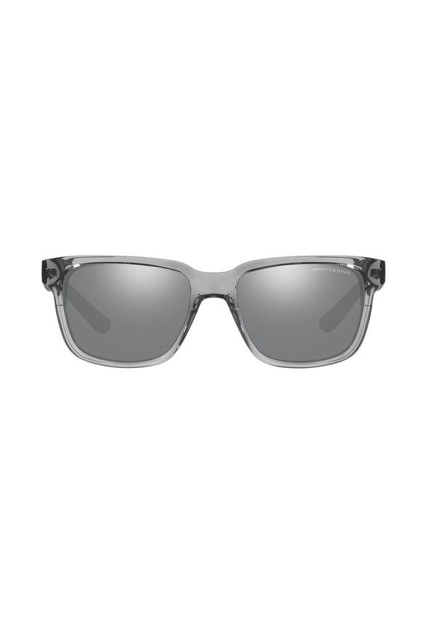 Armani Exchange okulary przeciwsłoneczne męskie kolor czarny. Kolor: szary