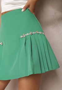 Renee - Zielona Spódnica Sofanthe. Kolor: zielony. Wzór: gładki, aplikacja, jednolity