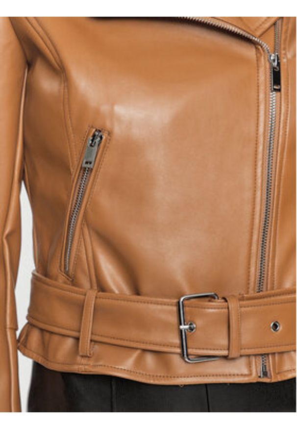 Glamorous Kurtka z imitacji skóry RL0522C Brązowy Regular Fit. Kolor: brązowy. Materiał: syntetyk