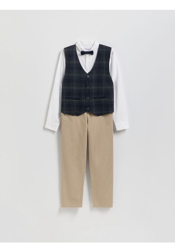 Reserved - Elegancki zestaw z muszką - wielobarwny. Materiał: tkanina, bawełna. Styl: elegancki