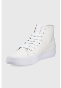 DC trampki damskie kolor biały. Nosek buta: okrągły. Zapięcie: sznurówki. Kolor: biały. Materiał: materiał, guma. Szerokość cholewki: normalna #3