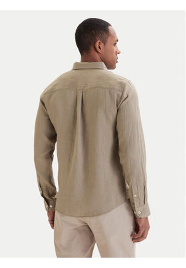Aeronautica Militare Koszula 261CA1321UCT03089 Beżowy Regular Fit. Kolor: beżowy. Materiał: len