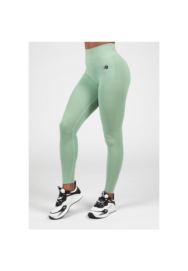 GORILLA WEAR - Whitney Bezszwowe Leginsy - Zielony. Kolor: zielony. Sport: fitness