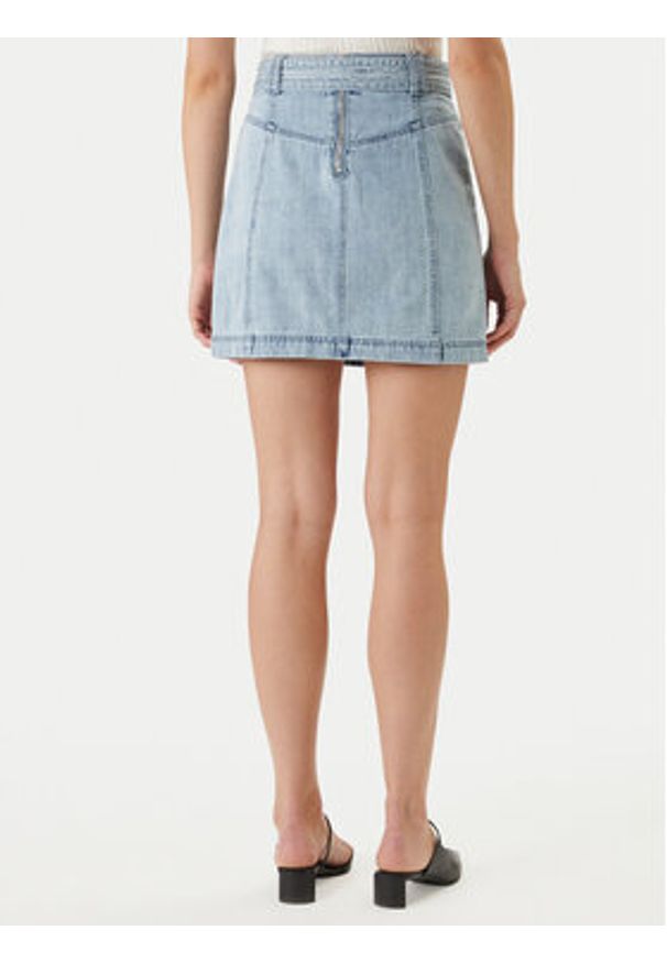 Morgan Spódnica jeansowa 251-JOLAM Błękitny Regular Fit. Kolor: niebieski. Materiał: bawełna