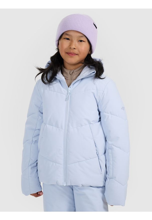 4f - 4F Kurtka narciarska membrana 5000 dziewczęca - niebieska 122 (6-7 lat). Kolor: niebieski. Materiał: poliester, materiał. Wzór: gładki. Sezon: lato
