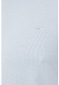 Liu Jo t-shirt męski gładki. Kolor: niebieski. Materiał: dzianina. Wzór: gładki