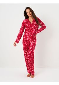 Sinsay - Bawełniana piżama dwuczęściowa ze wzorem - czerwony. Kolor: czerwony. Materiał: bawełna #1