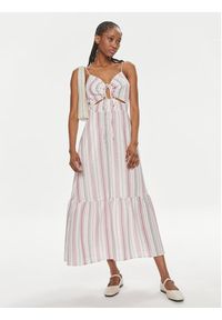 Pepe Jeans Sukienka letnia Diana PL953496 Kolorowy Regular Fit. Materiał: len, wiskoza. Wzór: kolorowy. Sezon: lato #4