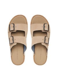 TOMMY HILFIGER - Tommy Hilfiger Espadryle Flex Jutte Hilfiger Suede Sandal FM0FM05503 Beżowy. Kolor: beżowy. Materiał: zamsz, skóra #6