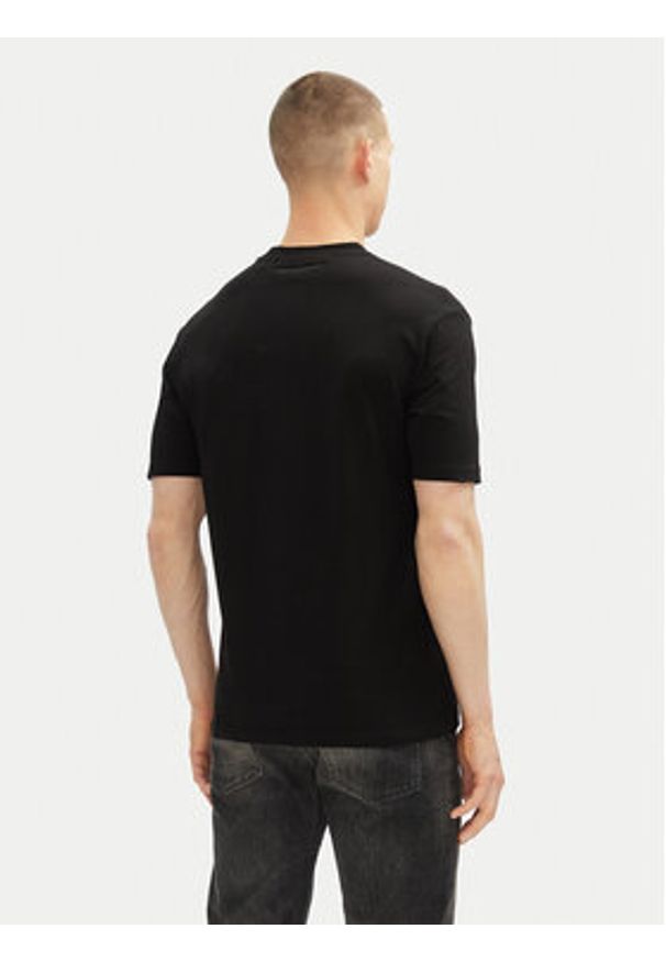 Karl Lagerfeld - KARL LAGERFELD T-Shirt 755156 552235 Czarny Regular Fit. Typ kołnierza: dekolt w karo. Kolor: czarny. Materiał: bawełna