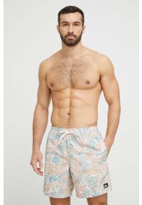 Quiksilver szorty kąpielowe kolor beżowy. Kolor: beżowy. Materiał: włókno