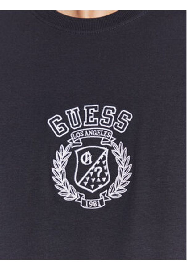 Guess T-Shirt M3RI19 J1314 Granatowy Slim Fit. Kolor: niebieski. Materiał: bawełna