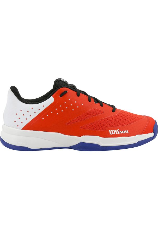 Buty do tenisa Wilson Kaos Stroke 2.0. Zapięcie: sznurówki. Kolor: pomarańczowy, wielokolorowy, biały. Materiał: materiał. Szerokość cholewki: normalna. Sport: tenis