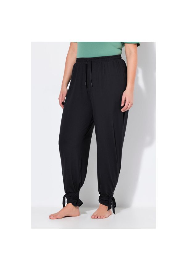 ULLA POPKEN - Damskie Spodnie funkcyjne dresowe szybkoschnące z recyklingu. Kolekcja: plus size. Kolor: czarny. Materiał: elastan, poliester, materiał. Sport: turystyka piesza