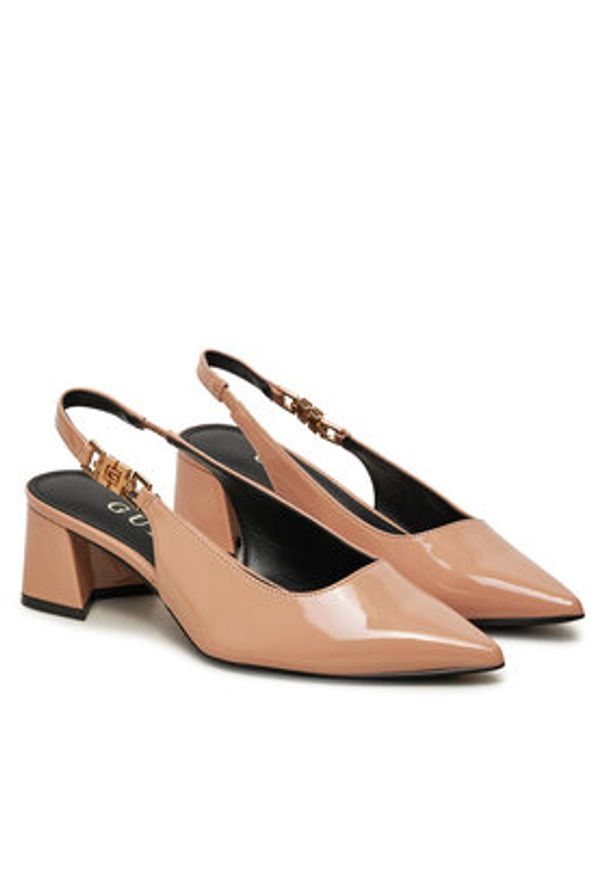 Guess Sandały FLPZAB PAF05 Beżowy. Kolor: beżowy. Materiał: skóra