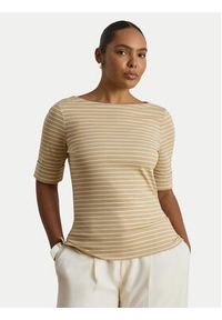 Lauren Ralph Lauren - LAUREN RALPH LAUREN Bluzka Judy 200P13919003 Beżowy Regular Fit. Kolor: beżowy. Materiał: bawełna #4