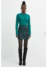 medicine - Medicine sweter damski kolor zielony lekki. Kolor: zielony. Materiał: dzianina, prążkowany. Długość rękawa: długi rękaw. Długość: długie #4