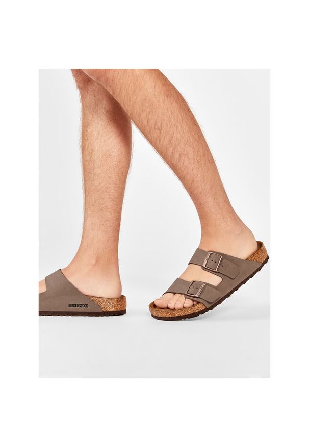 Klapki Birkenstock. Kolor: brązowy. Materiał: nubuk