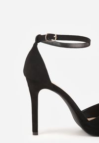 Born2be - Czarne Szpilki z Imitacji Zamszu z Paskiem wokół Kostki Fecili. Okazja: na spotkanie biznesowe, do pracy. Zapięcie: pasek. Kolor: czarny. Materiał: zamsz. Obcas: na szpilce. Styl: biznesowy, elegancki #9