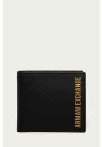 Armani Exchange - Portfel skórzany. Kolor: czarny. Materiał: skóra. Wzór: gładki #1