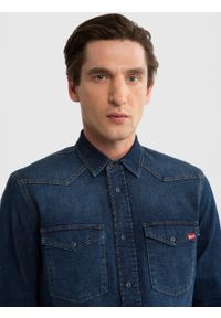 Big-Star - Koszula męska jeansowa Chuck 578. Kolor: niebieski. Materiał: jeans. Długość rękawa: długi rękaw. Długość: długie. Styl: klasyczny #6