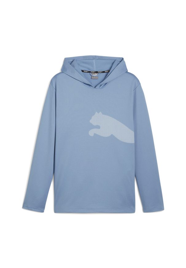 Puma - Bluza męska PUMA Train All Day Big Cat Hoodie. Kolor: niebieski. Sport: fitness