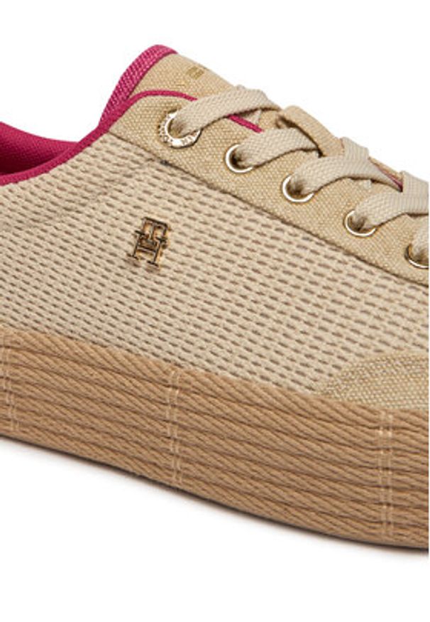 TOMMY HILFIGER - Tommy Hilfiger Espadryle Th Foxing Platform Rope FW0FW09173 Beżowy. Kolor: beżowy. Materiał: materiał. Obcas: na platformie