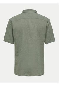 Only & Sons Koszula Caiden 22025116 Zielony Slim Fit. Kolor: zielony. Materiał: bawełna, len