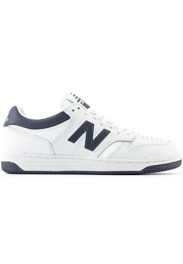 Buty unisex New Balance BB480LWE – białe. Okazja: na co dzień. Kolor: biały. Materiał: dresówka, syntetyk, skóra, materiał. Szerokość cholewki: normalna. Sport: turystyka piesza