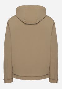 Born2be - Ciemnobeżowa Jednorzędowa Kurtka z Odpinanym Kapturem i Napami przy Rękawach Elondraea. Okazja: na co dzień, na spacer. Kolor: beżowy. Materiał: jeans. Styl: klasyczny, casual #7