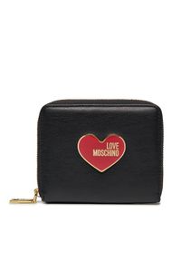 Love Moschino - LOVE MOSCHINO Mały Portfel Damski JC5627PP1ILN200A Czarny. Kolor: czarny. Materiał: skóra