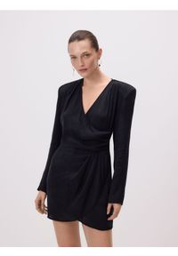 Reserved - Sukienka mini - czarny. Kolor: czarny. Materiał: wiskoza, tkanina. Typ sukienki: proste. Długość: mini #1