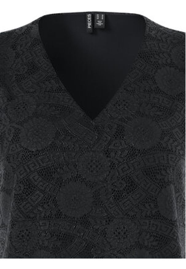 Pieces Bluzka Olline 17154614 Czarny Regular Fit. Kolor: czarny. Materiał: syntetyk
