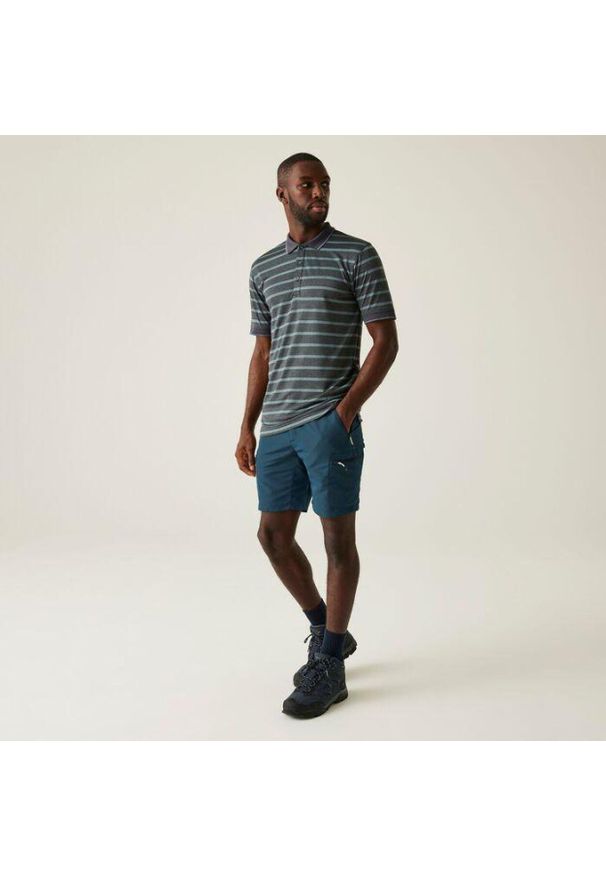 Regatta - Leesville II męskie spodenki trekkingowe. Kolor: niebieski. Materiał: poliamid, tkanina. Sport: turystyka piesza