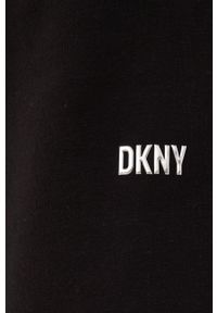 DKNY - Dkny spodnie dresowe damskie kolor czarny gładkie. Kolor: czarny. Materiał: dresówka. Wzór: gładki #3