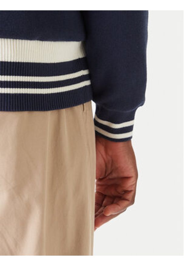 Lacoste Kardigan AH7725 Granatowy Regular Fit. Kolor: niebieski. Materiał: bawełna