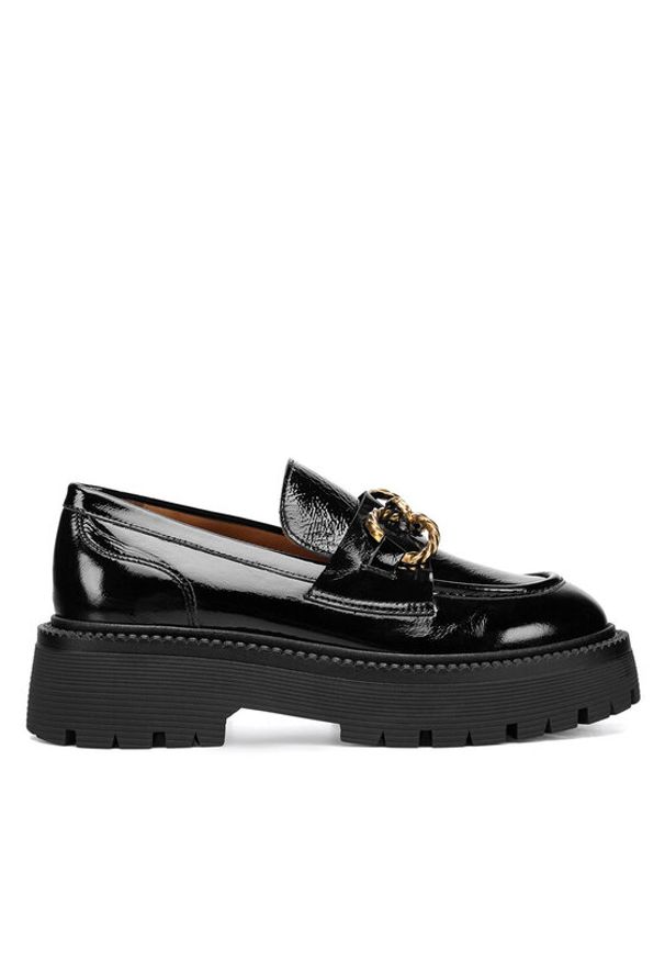 Eva Minge Półbuty BASMA-3473 Czarny. Kolor: czarny. Materiał: lakier, skóra