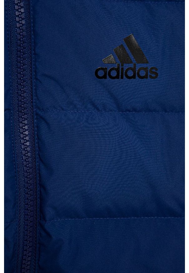 adidas Performance Kurtka puchowa dziecięca H45032. Kolor: niebieski. Materiał: puch. Długość rękawa: raglanowy rękaw