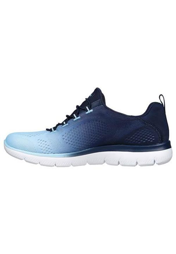 skechers - Buty do chodzenia damskie Skechers Summer Bright Charmer. Zapięcie: sznurówki. Kolor: niebieski. Materiał: tkanina. Szerokość cholewki: normalna. Model: Skechers Sport. Sport: turystyka piesza
