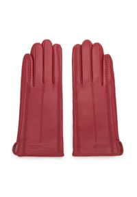 Wittchen - Damskie rękawiczki skórzane z fantazyjnymi szwami czerwone. Kolor: czerwony. Materiał: skóra. Wzór: gładki. Styl: elegancki