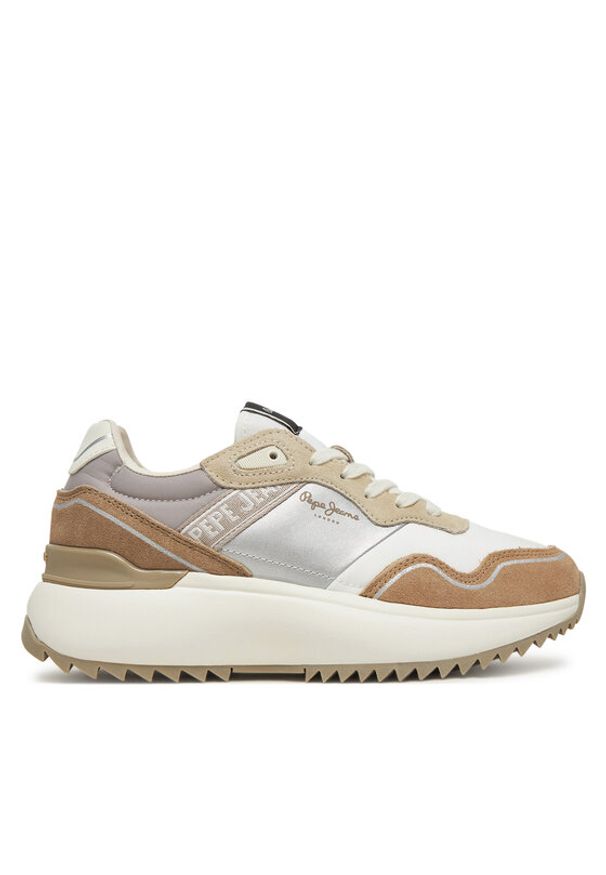 Pepe Jeans Sneakersy Kimi Glam PLS60042 Beżowy. Kolor: beżowy. Materiał: skóra, zamsz