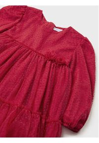 Mayoral Sukienka elegancka 2.971 Czerwony Regular Fit. Kolor: czerwony. Materiał: syntetyk. Styl: elegancki