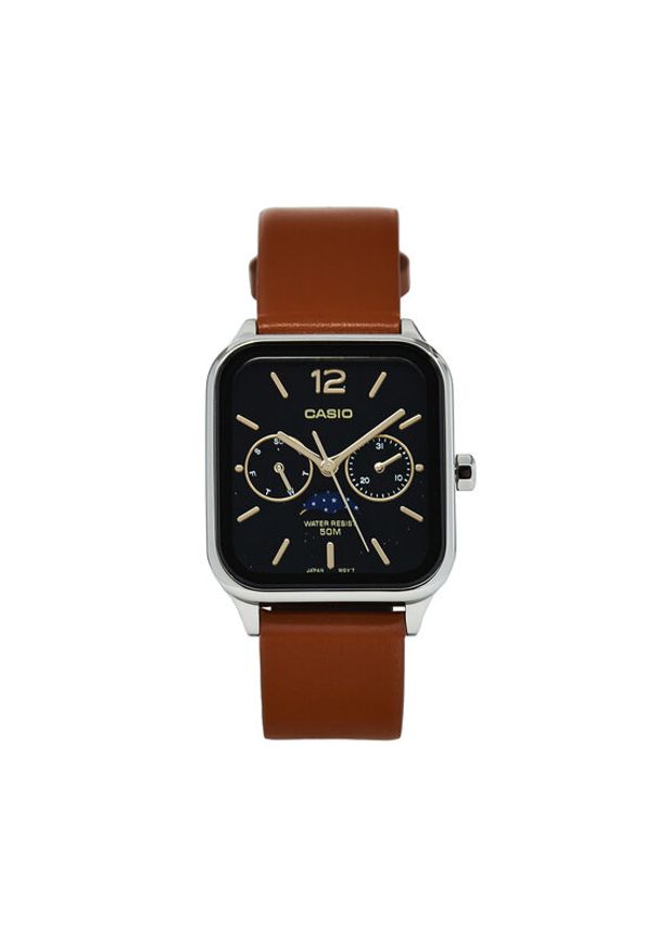 Casio Zegarek Classic MTP-M305L-1AVER Brązowy. Kolor: brązowy. Materiał: skóra