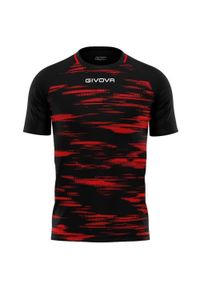 Koszulka Sportowa Givova Pixel 3XS Czarna/Czerwona - Lekka i Oddychająca. Kolor: czerwony, czarny, wielokolorowy. Materiał: poliester. Sport: piłka nożna