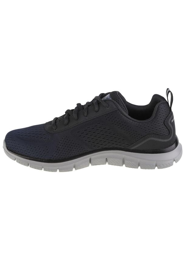 skechers - Buty Skechers Track Ripkent, Mężczyźni. Kolor: wielokolorowy, niebieski, czarny. Materiał: guma, materiał, syntetyk, tkanina. Sport: turystyka piesza