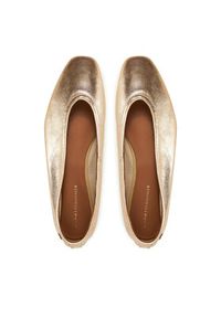 TOMMY HILFIGER - Tommy Hilfiger Baleriny Soft Metal Lthr Ballerina No Bow FW0FW08601 Złoty. Kolor: złoty. Materiał: skóra